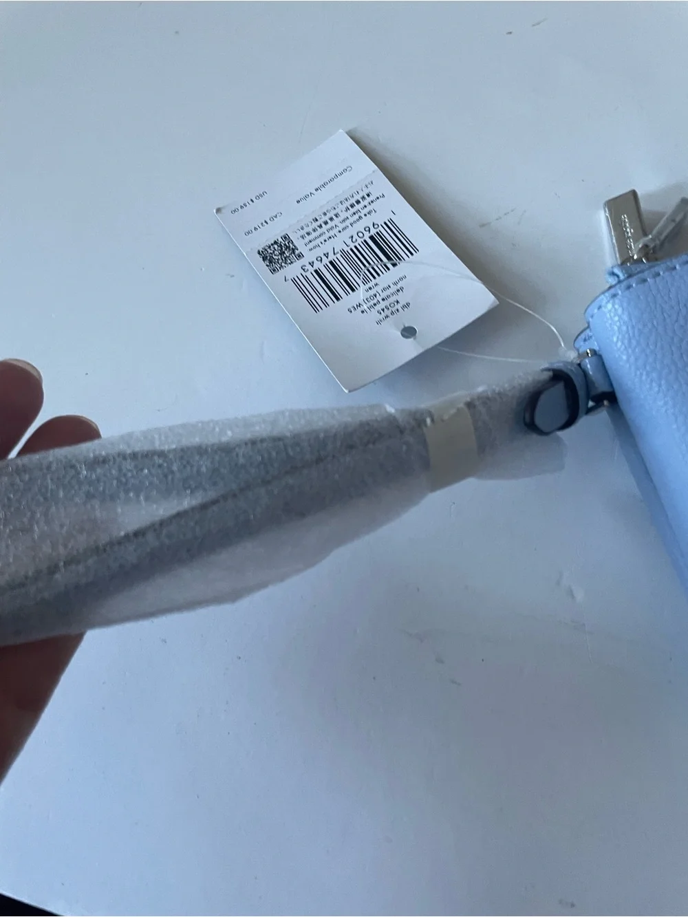 kate spade powder blue pebble leather wristlet